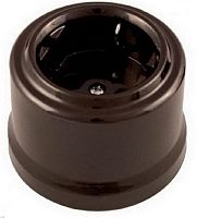 Розетка-ретро с заземлением керамика Bironi Лизетта 1-м. коричневый картинка